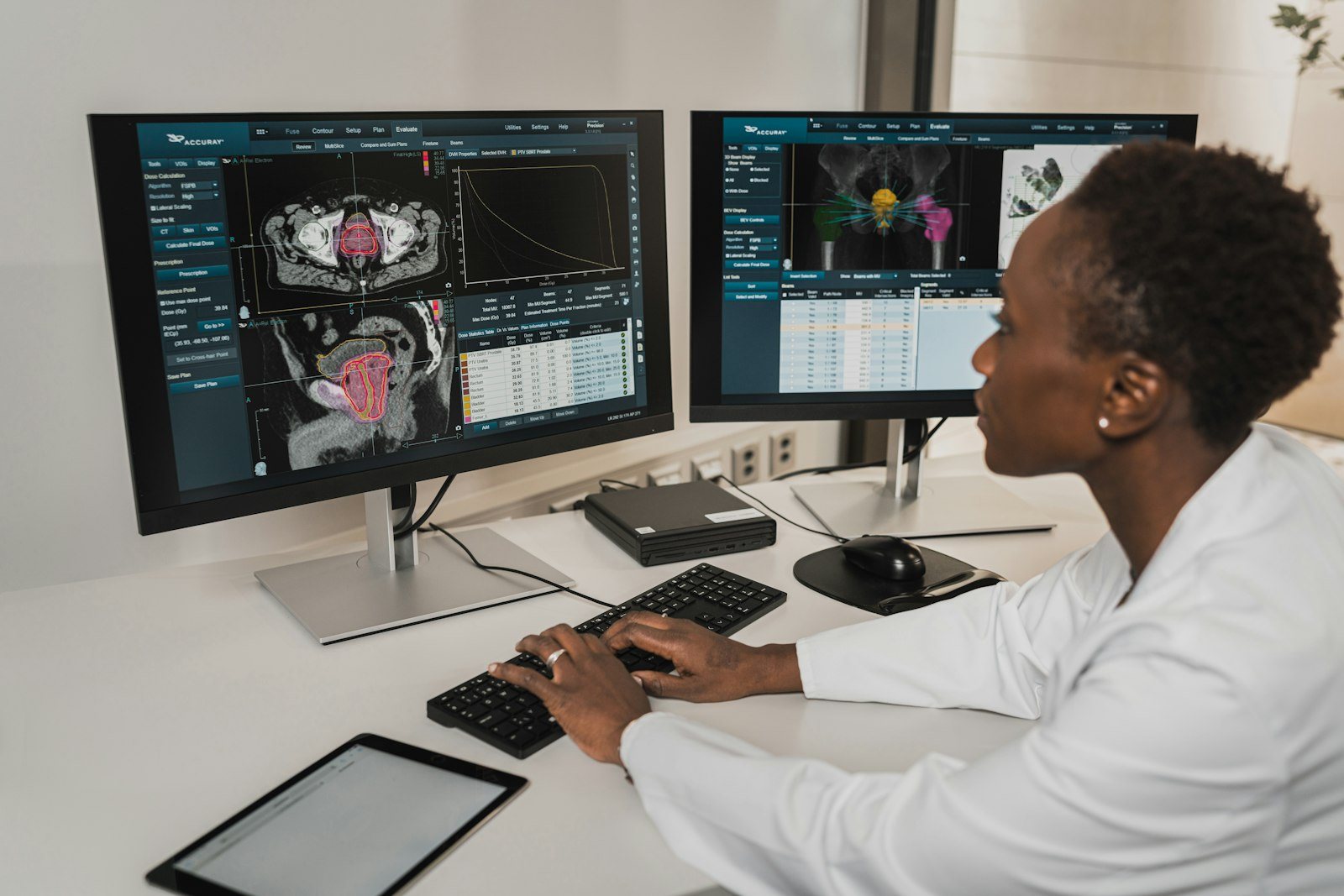 Scan images displayed on a monitor