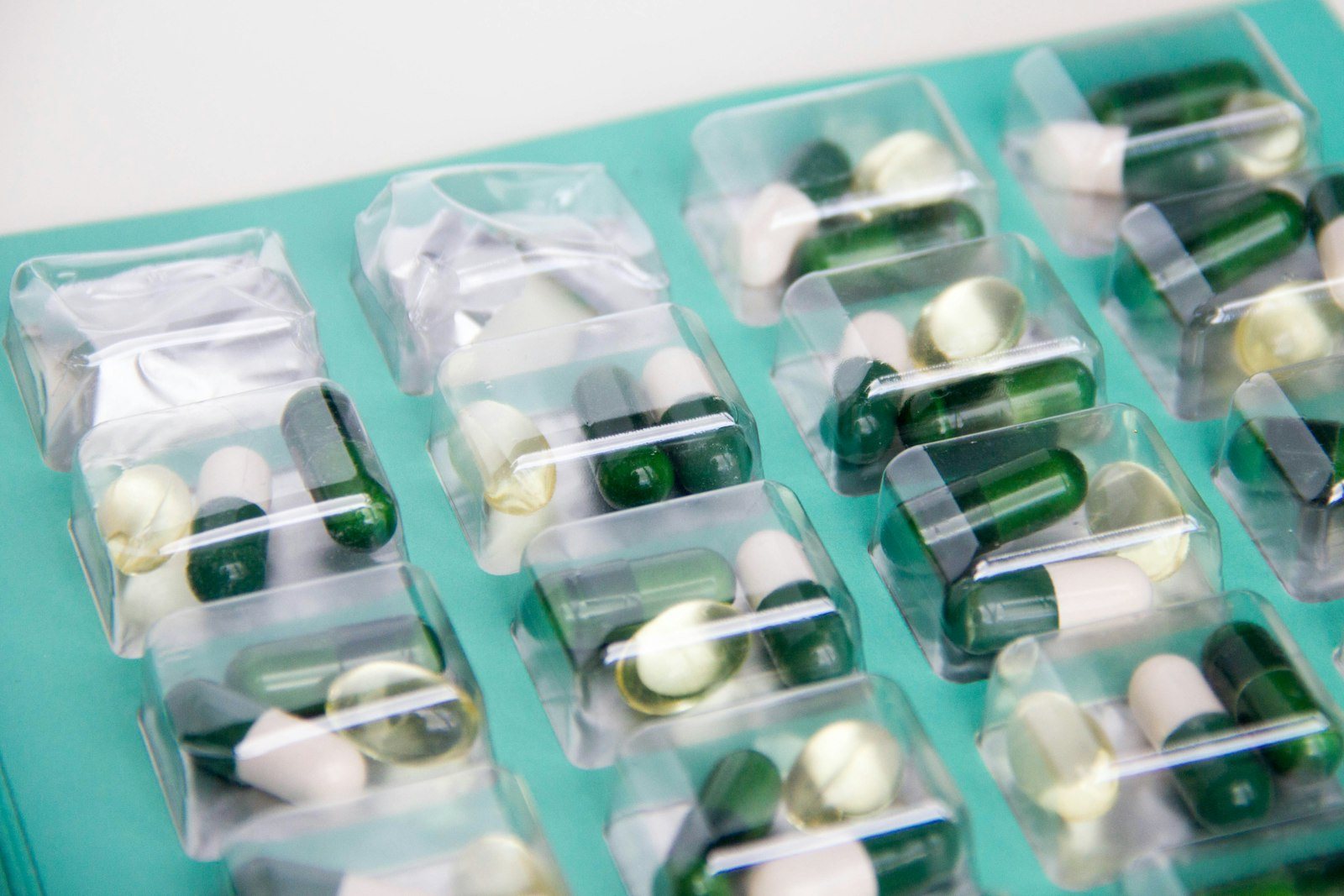 Tablets in a weekly pill organizer
