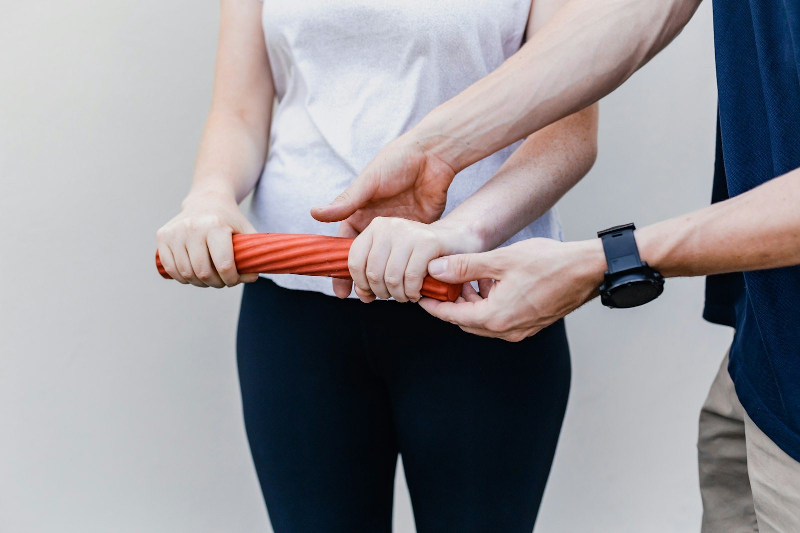 A rehabilitation exercise using a resistance band